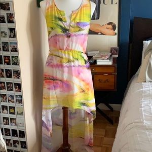 Multi color high-low dress